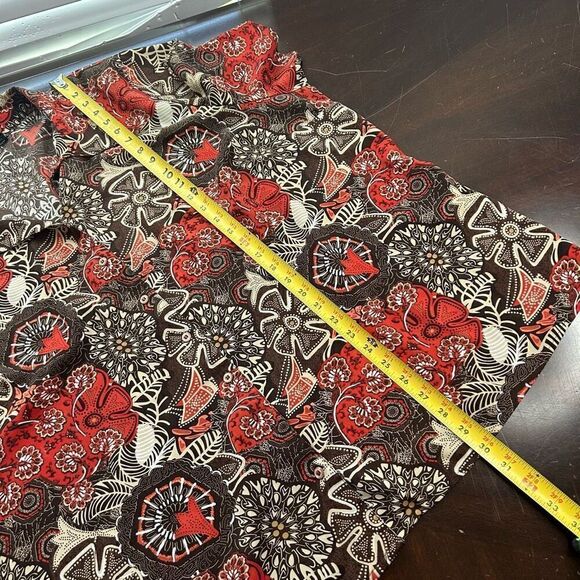 Maggie Barnes Multicolor Brown Red Floral Button Front Shirt Top Plus Size 4X - Picture 10 of 12